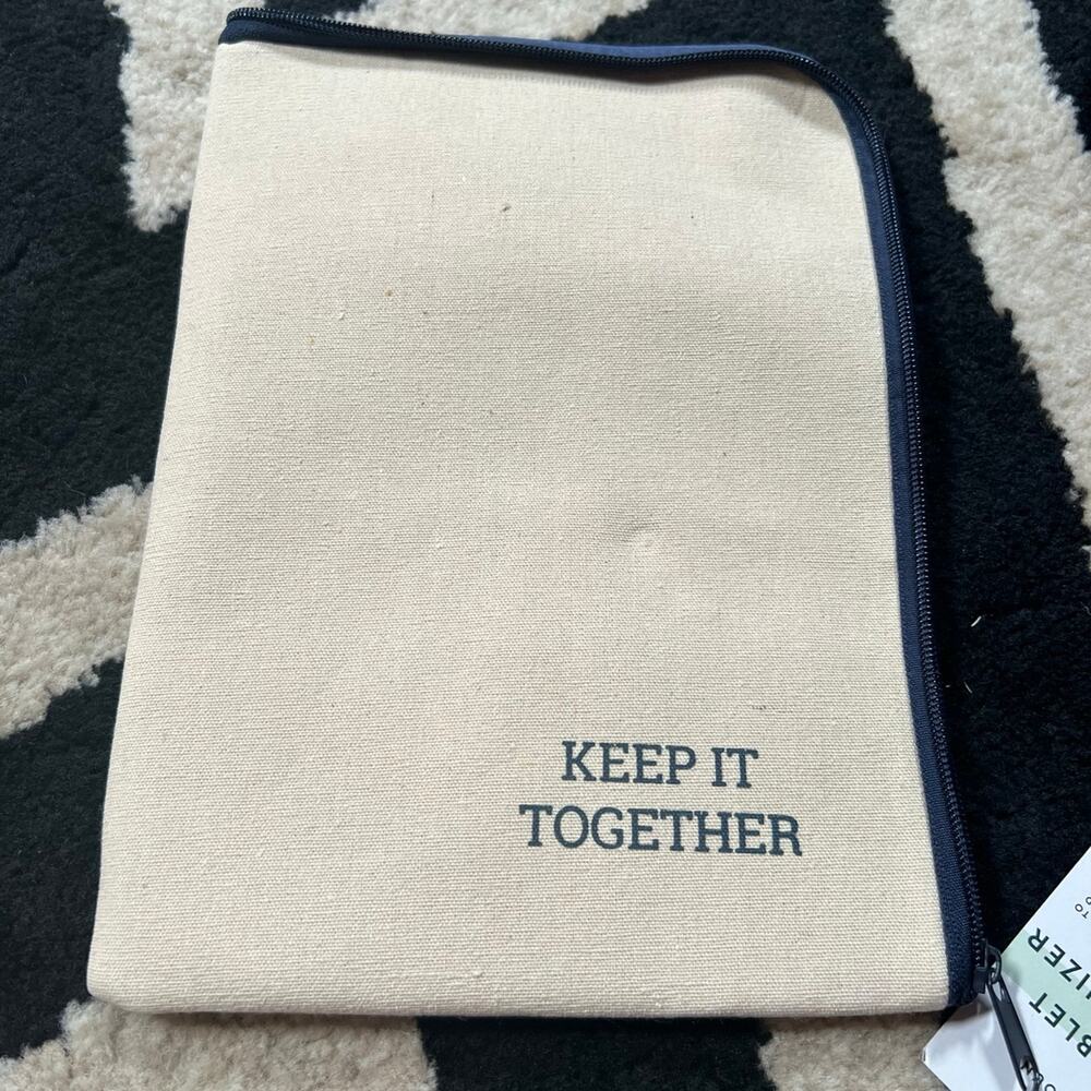 Target natural fabric “keep it together” tablet pouch organizer
